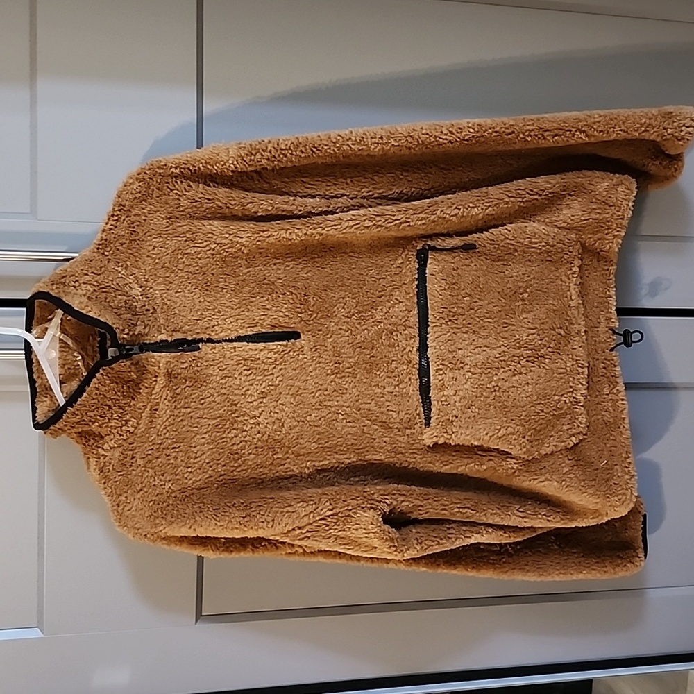 Faux Fur half zip pullover